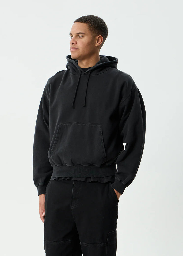 Afends Genesis Boxy Pull On Hood - Stone Black