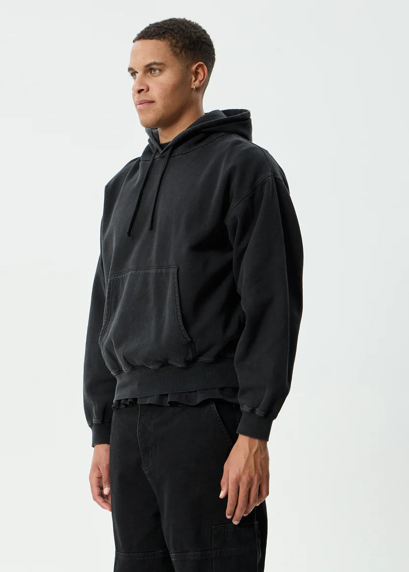 Afends Genesis Boxy Pull On Hood - Stone Black