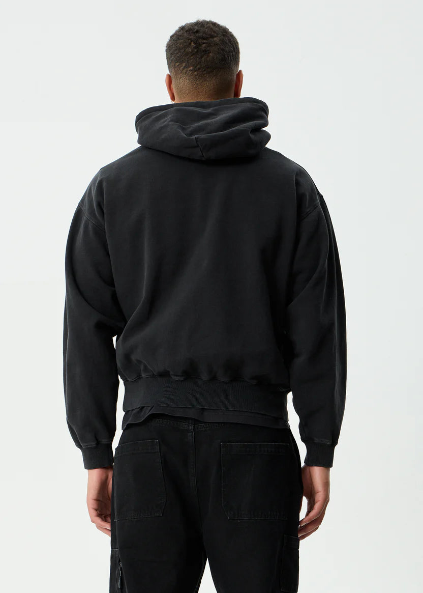 Afends Genesis Boxy Pull On Hood - Stone Black