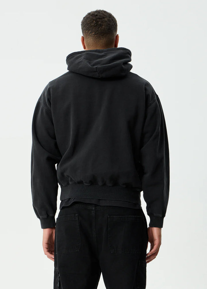 Afends Genesis Boxy Pull On Hood - Stone Black