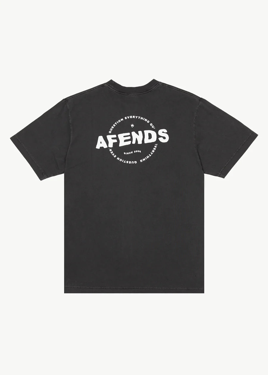 Afends Questions Recycled Retro Fit Tee - Stone Black