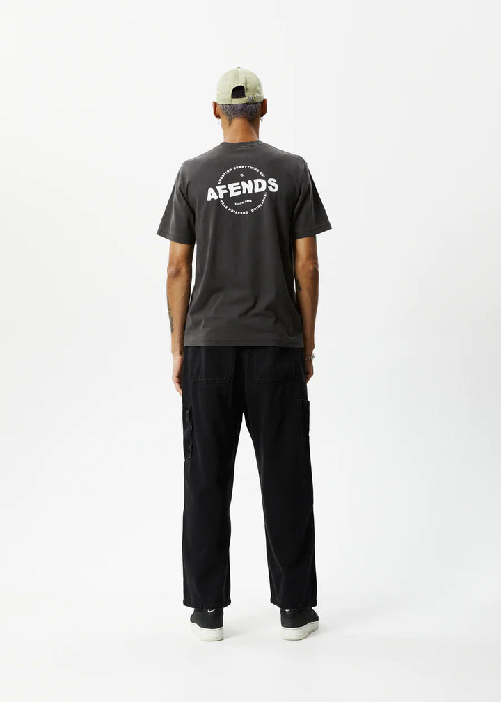 Afends Questions Recycled Retro Fit Tee - Stone Black