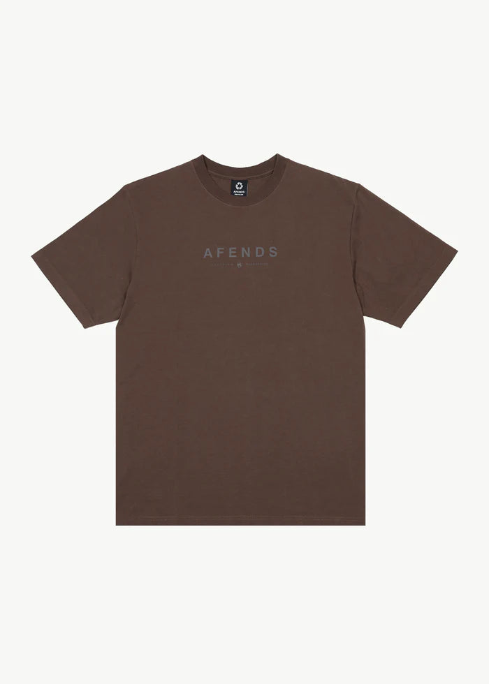 Afends Thrown Out Graphic Retro T-Shirt- Coffee