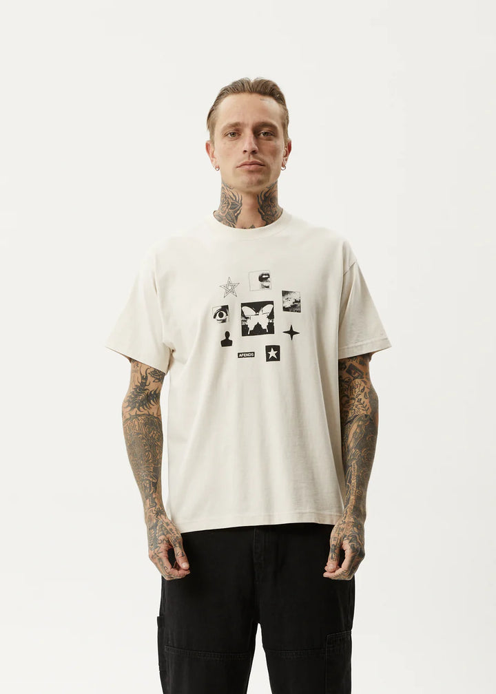 Afends Disorder Boxy T-Shirt-Moonbeam