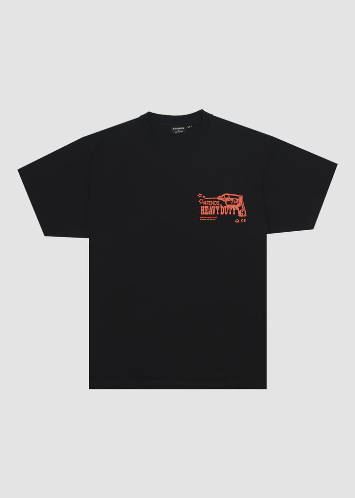 Afends Heavy Duty Heavyweight Boxy Tee-Black