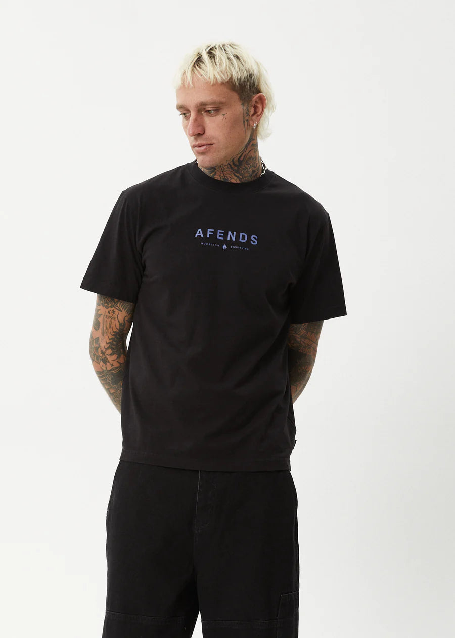 Afends Thrown Out Retro Fit Tee- Black