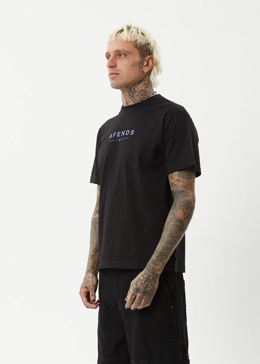 Afends Thrown Out Retro Fit Tee- Black