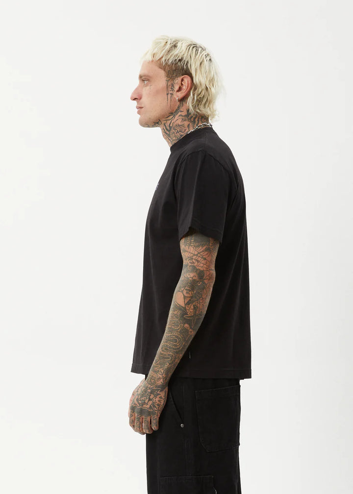 Afends Thrown Out Retro Fit Tee- Black