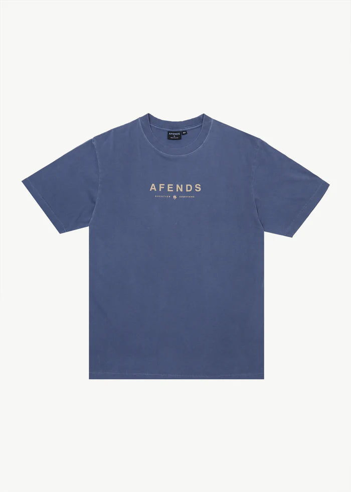 Afends Thrown Out Recycled Retro Fit Tee- Washed Marlin