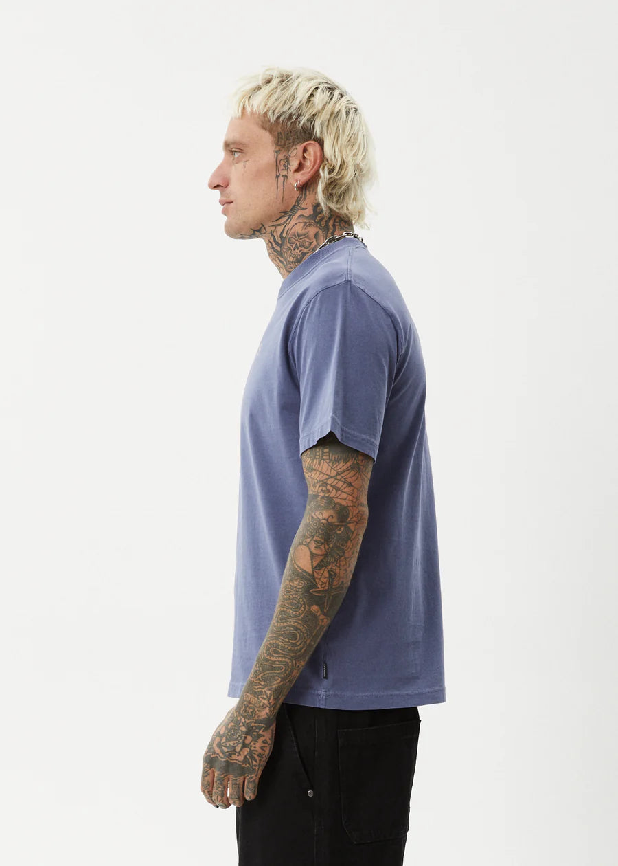 Afends Thrown Out Recycled Retro Fit Tee- Washed Marlin