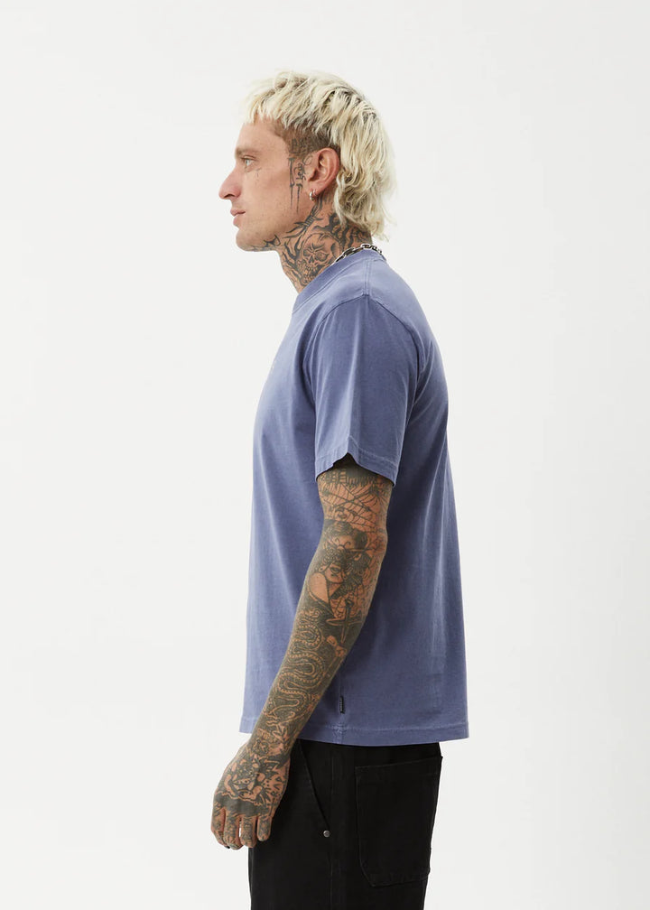 Afends Thrown Out Recycled Retro Fit Tee- Washed Marlin