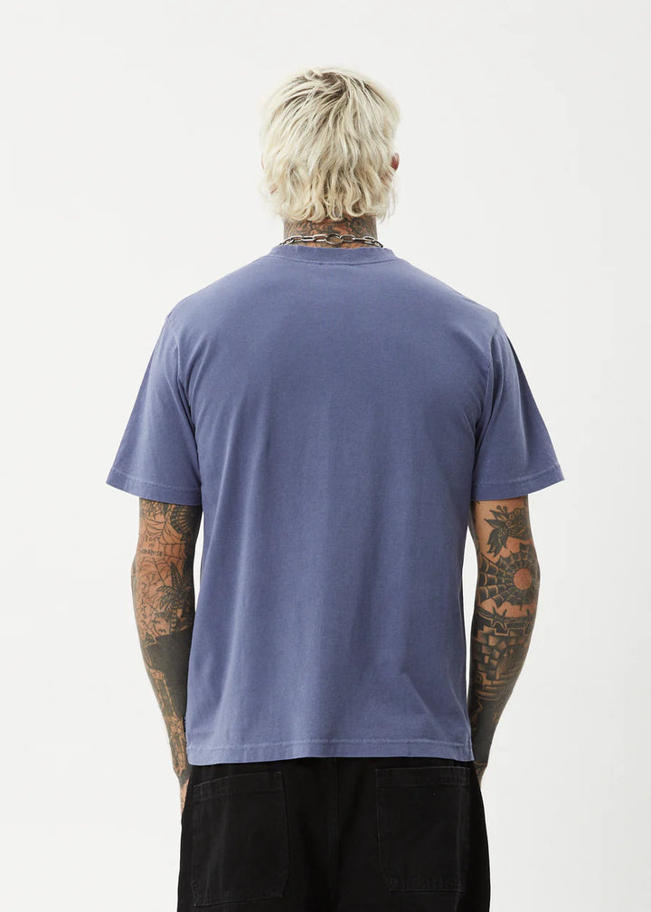 Afends Thrown Out Recycled Retro Fit Tee- Washed Marlin