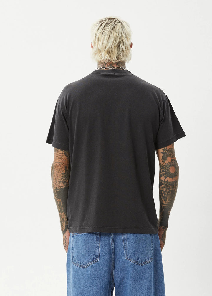 Afends Genesis Heavyweight Boxy Tee- Stone Black