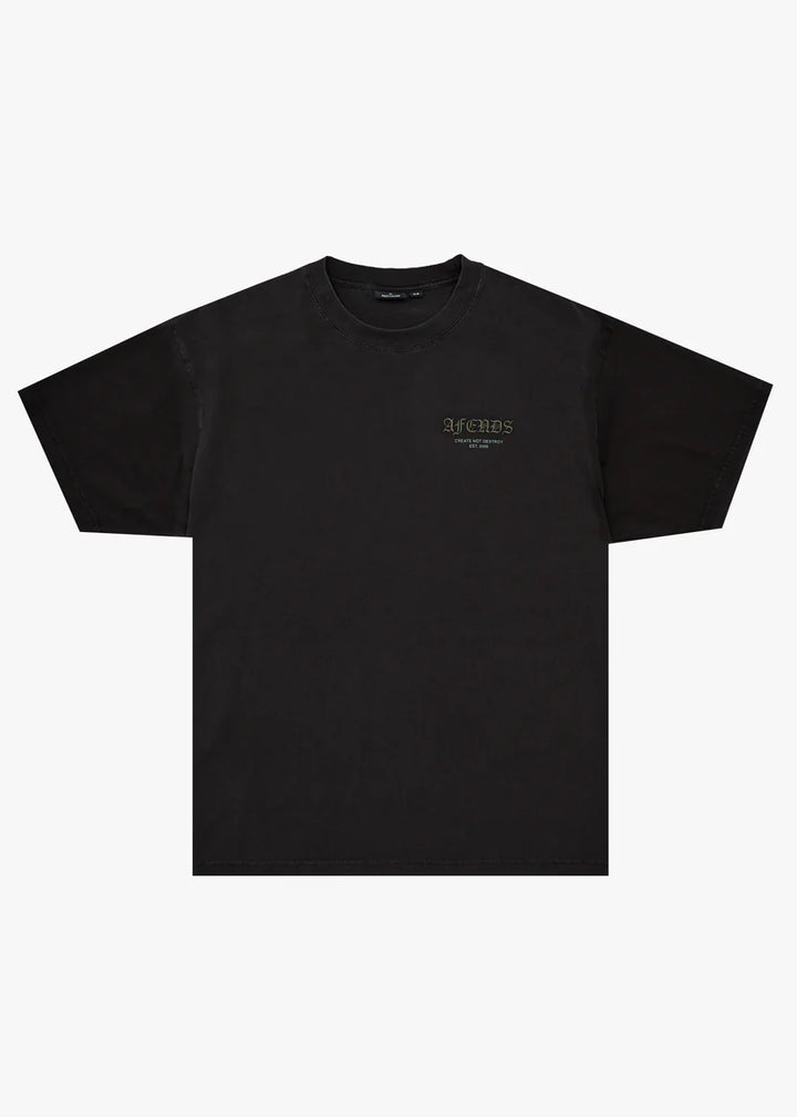 Afends HQ Boxy Tee - Stone Black