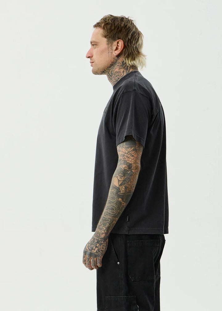 Afends HQ Boxy Tee - Stone Black