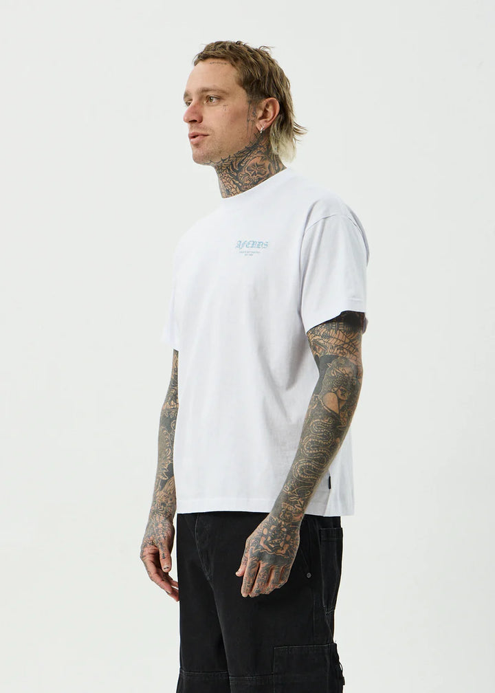 Afends HQ Boxy Tee - White