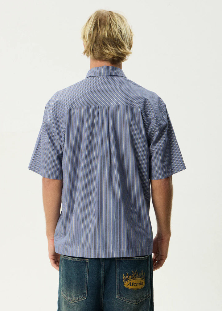 Afends Shipwreck Stripe Short Sleeve Shirt-Marlin