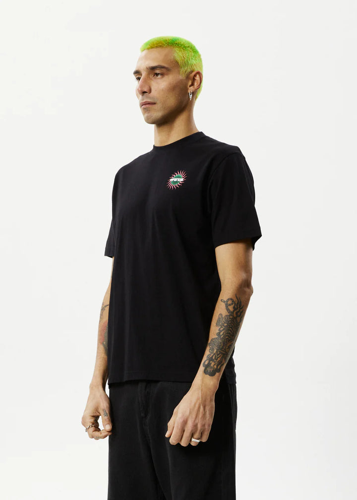 Afends Solar Flare Recycled Retro Fit Tee - Black