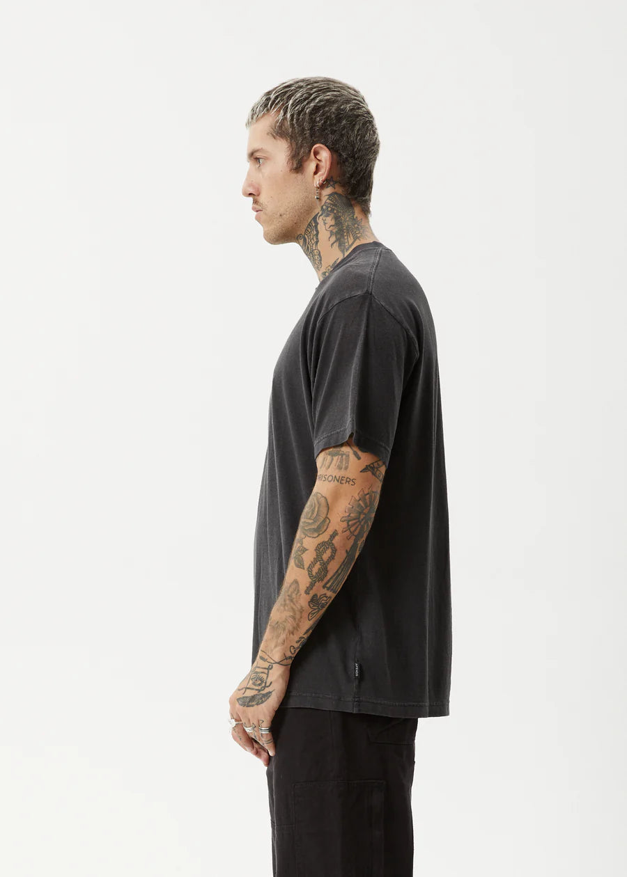 Afends Sunflower Hemp Boxy Fit Tee - Stone Black