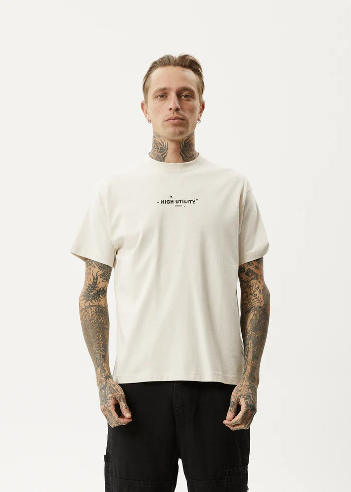 Afends High Utility Boxy T-Shirt- Moonbeam