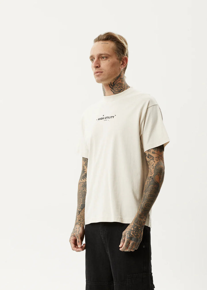 Afends High Utility Boxy T-Shirt- Moonbeam