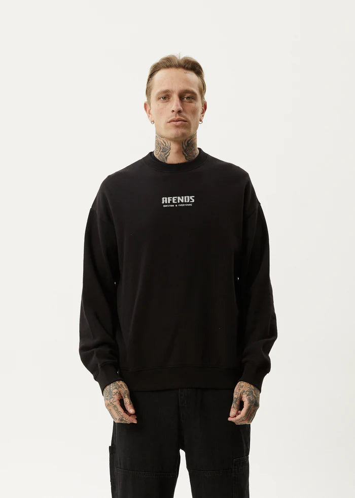 Afends Questions Recycled Crew Neck- Black