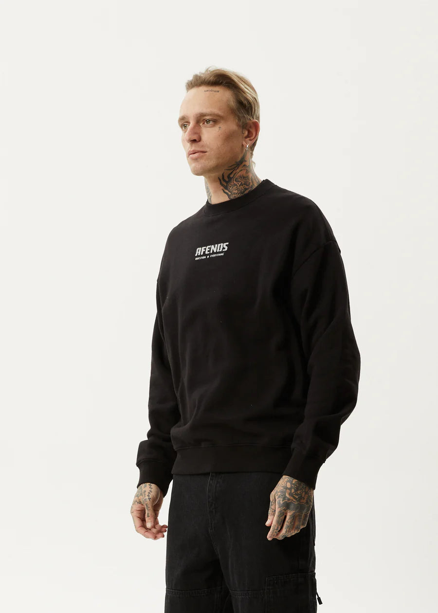 Afends Questions Recycled Crew Neck- Black