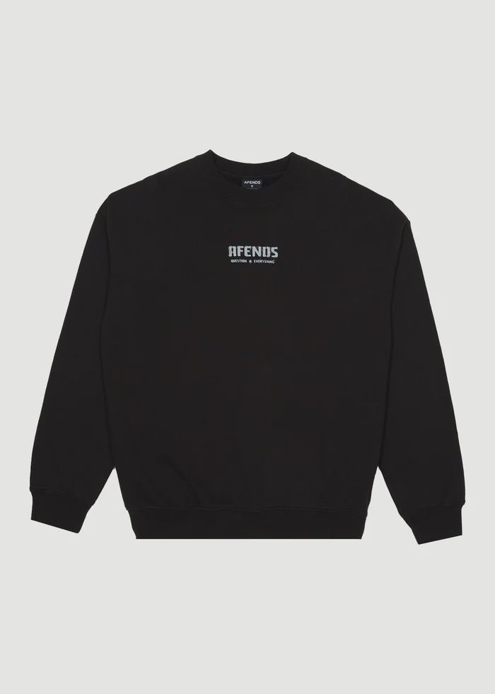 Afends Questions Recycled Crew Neck- Black