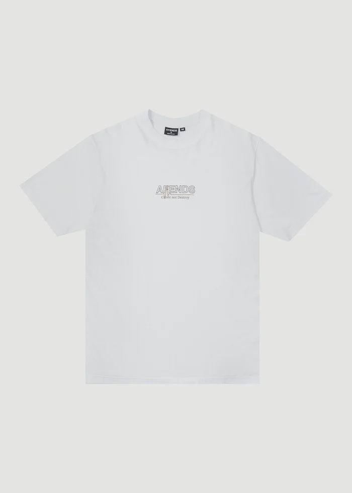 Afends Flatline Recycled Retro Fit Tee- White