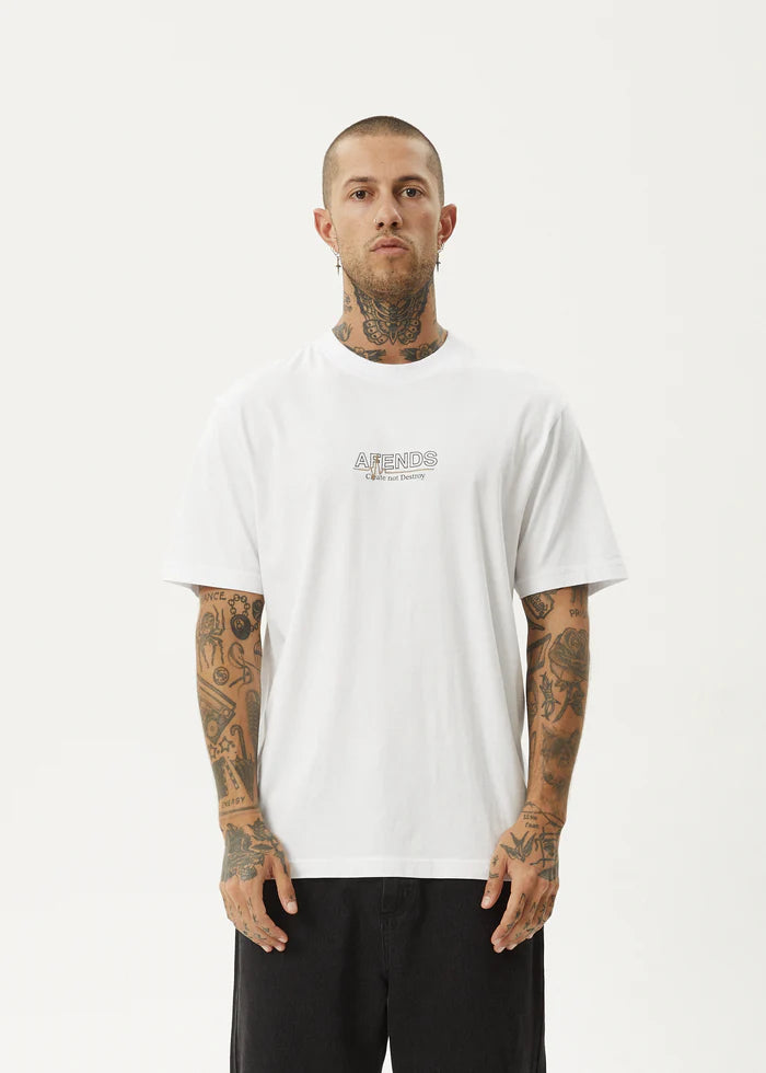 Afends Flatline Recycled Retro Fit Tee- White