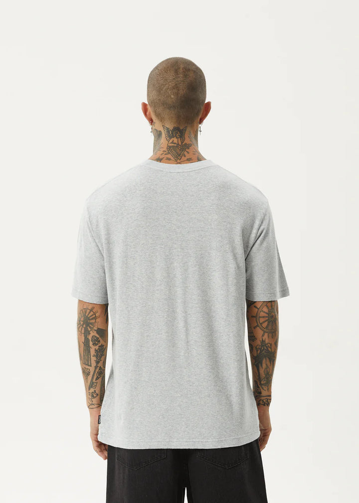 Afends Screwed Hemp Retro Fit Tee- Shadow Grey Marle