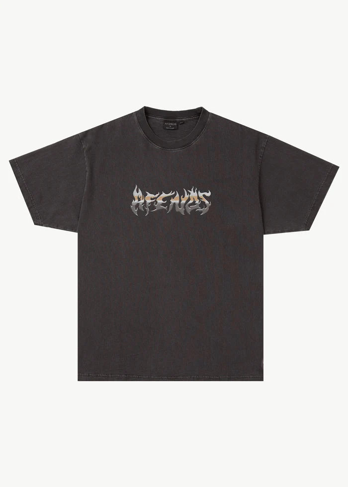 Afends Scorched Heavy Recycled Boxy Fit Tee - Stone Black