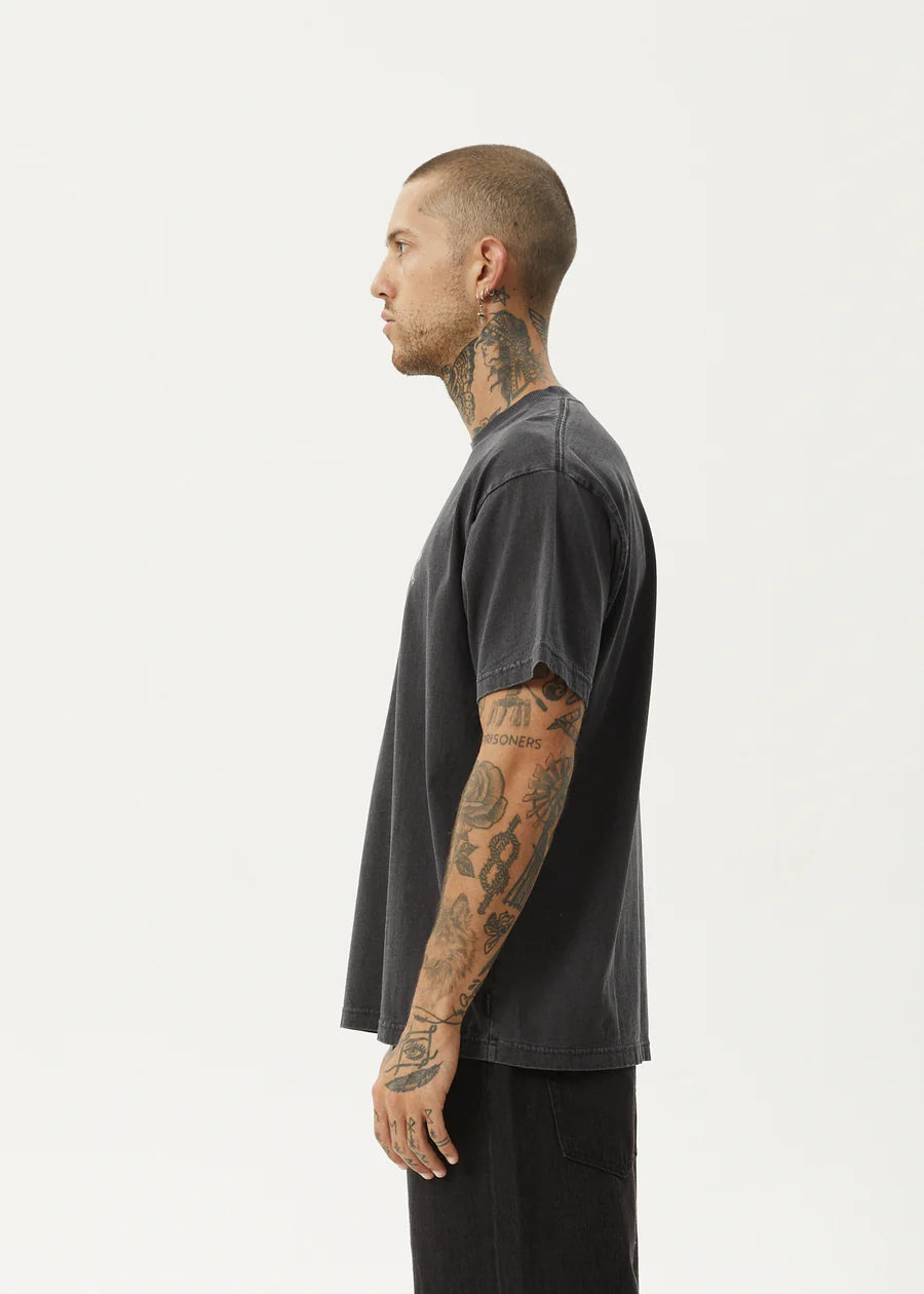 Afends Scorched Heavy Recycled Boxy Fit Tee - Stone Black