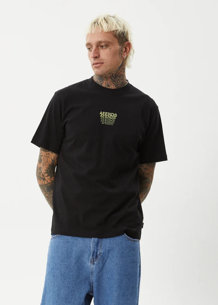 Afends Repeat Retro Fit Tee- Black