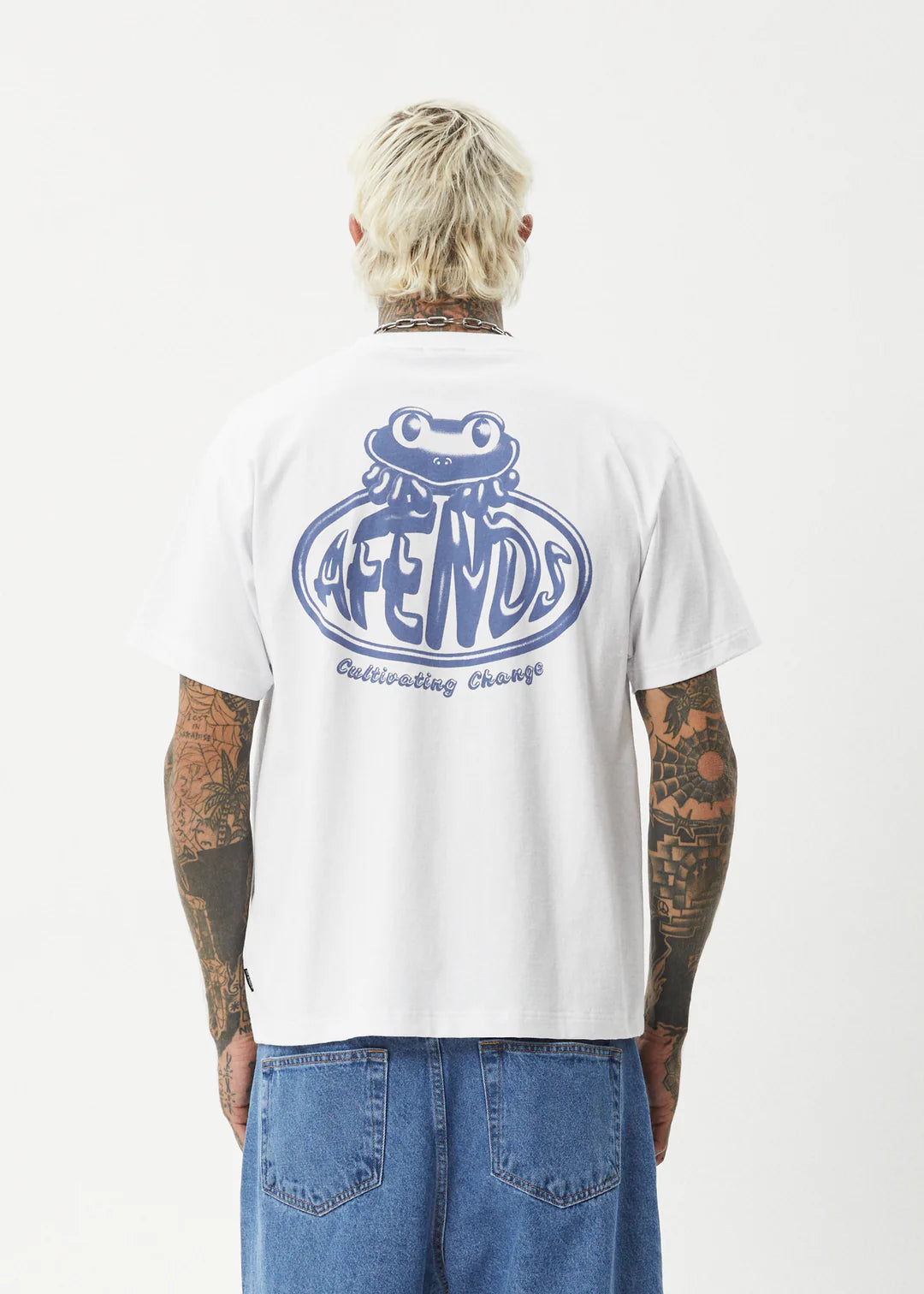 Afends Frogga Heavy Recycled Boxy Fit Tee - White