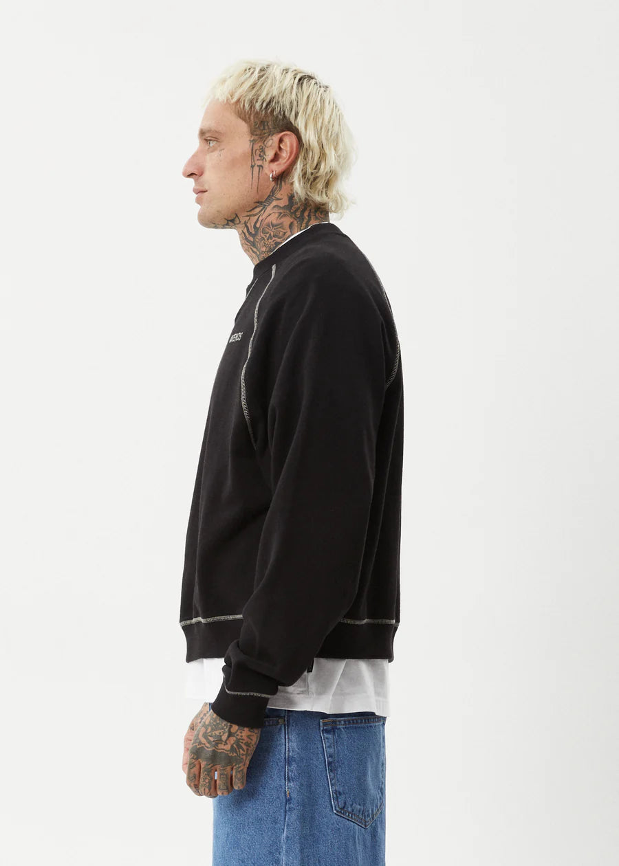 Afends Burner Recycled Crew Neck Jumper - Black