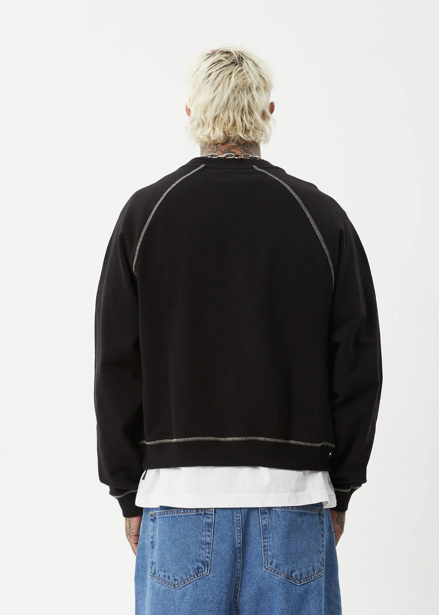 Afends Burner Recycled Crew Neck Jumper - Black