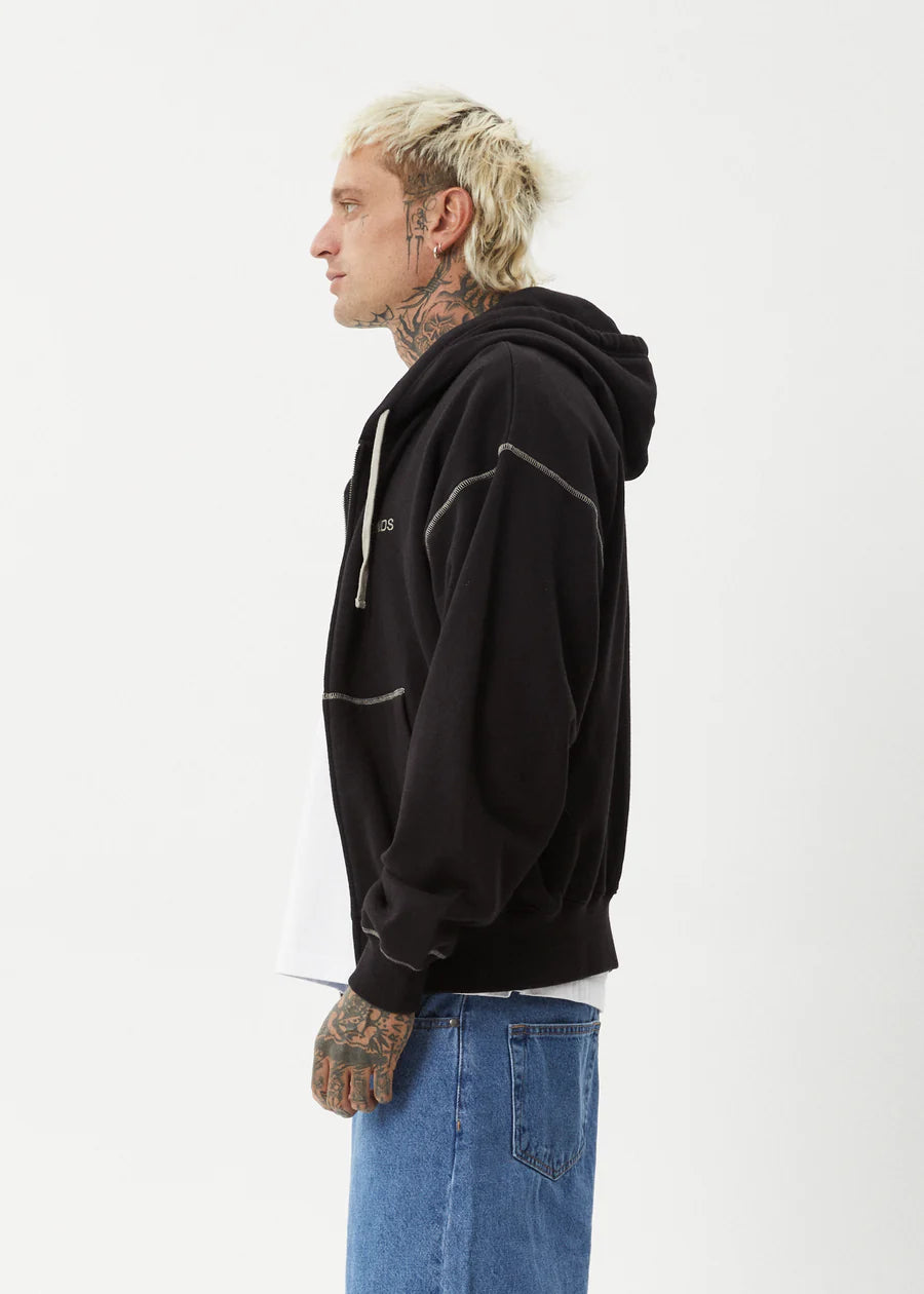 Afends Burner Recycled Zip Hood - Black