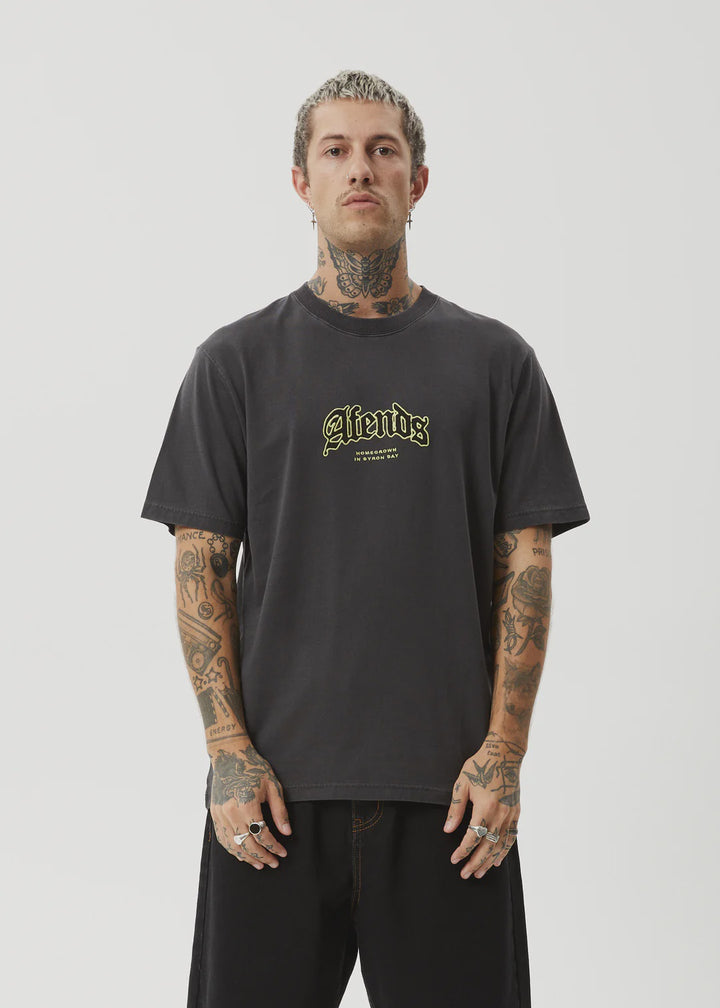 Afends Home Recycled Retro Fit Tee - Stone Black