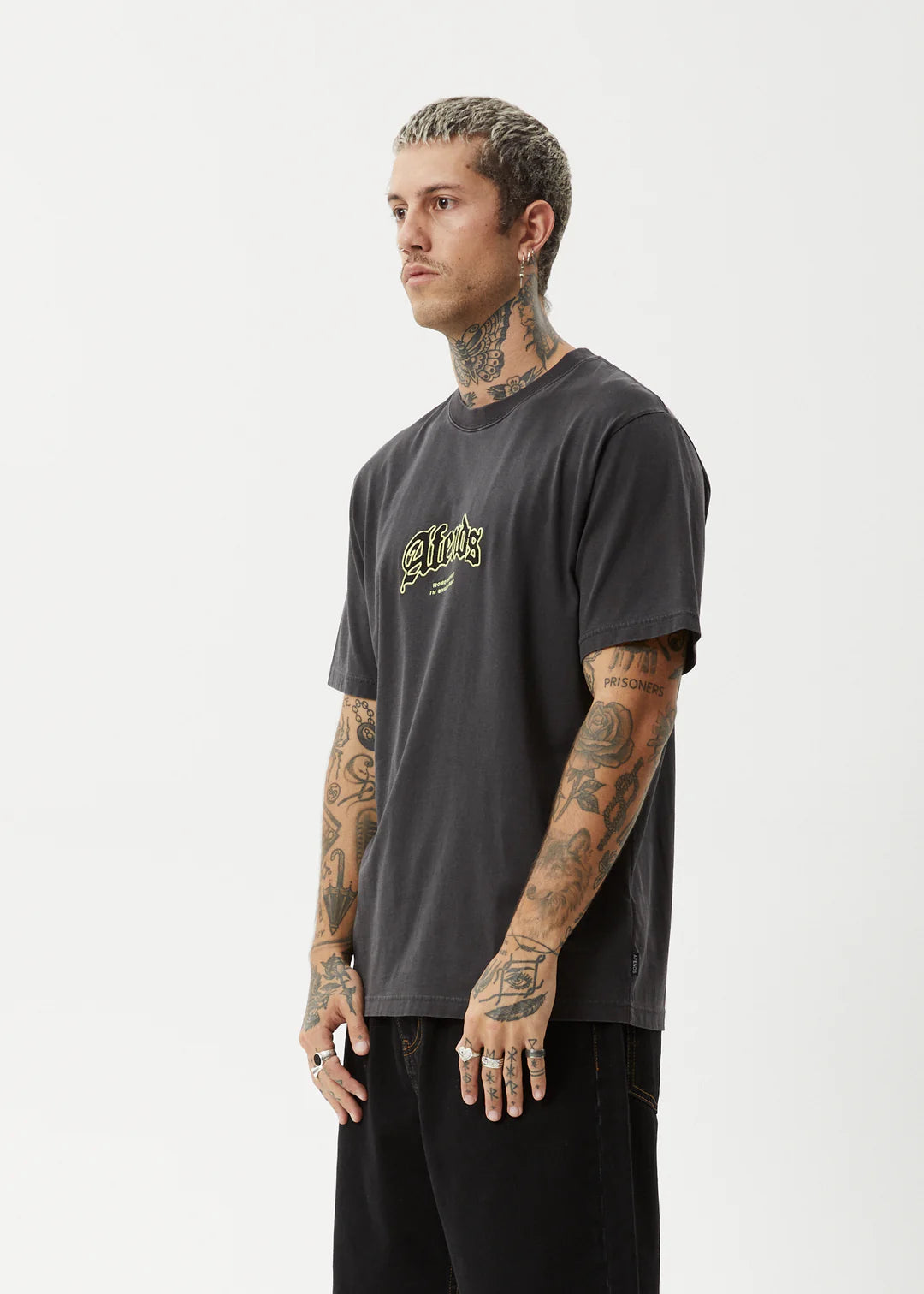 Afends Home Recycled Retro Fit Tee - Stone Black