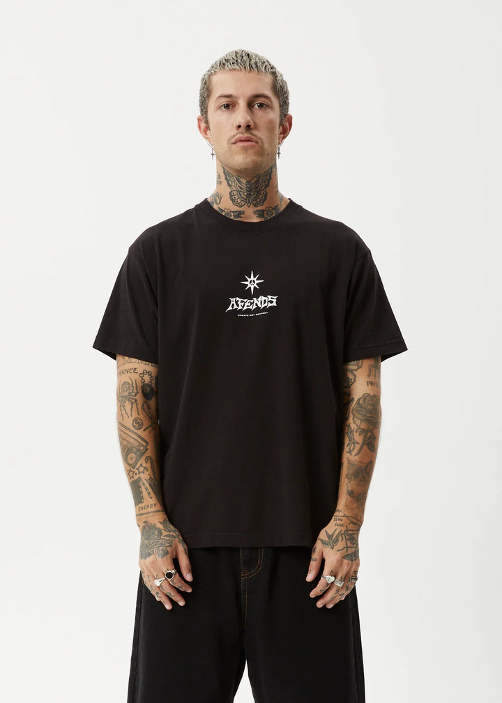 Afends Peace Out Recycled Boxy Fit Tee - Black