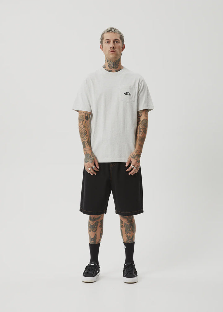 Afends Earthling Heavy Weight Boxy Fit Tee - Grey Marle