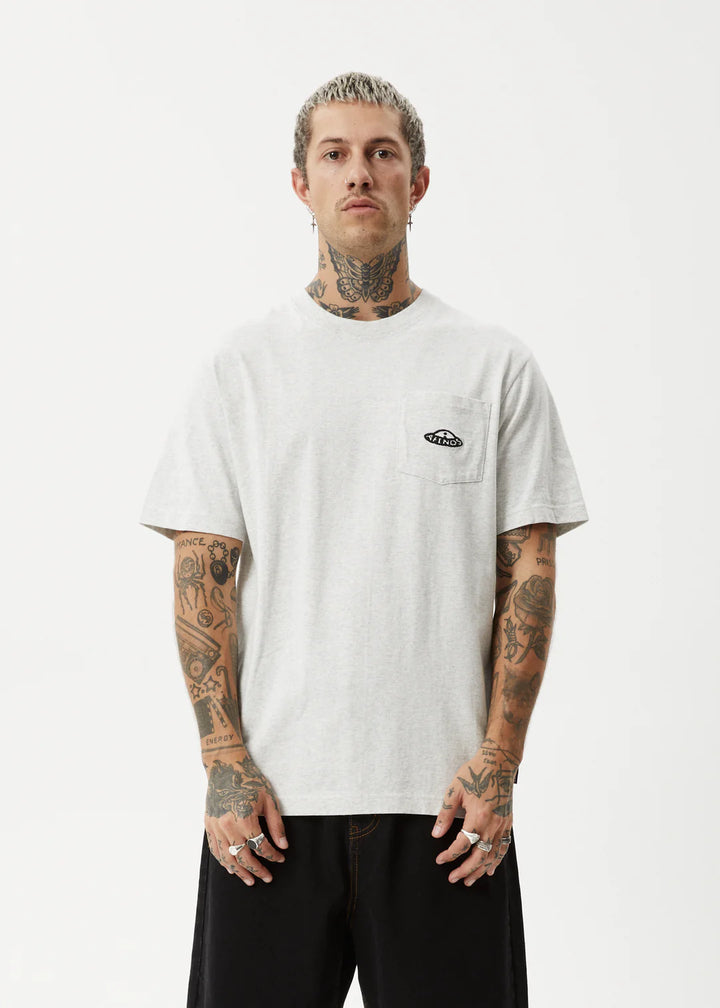 Afends Earthling Heavy Weight Boxy Fit Tee - Grey Marle