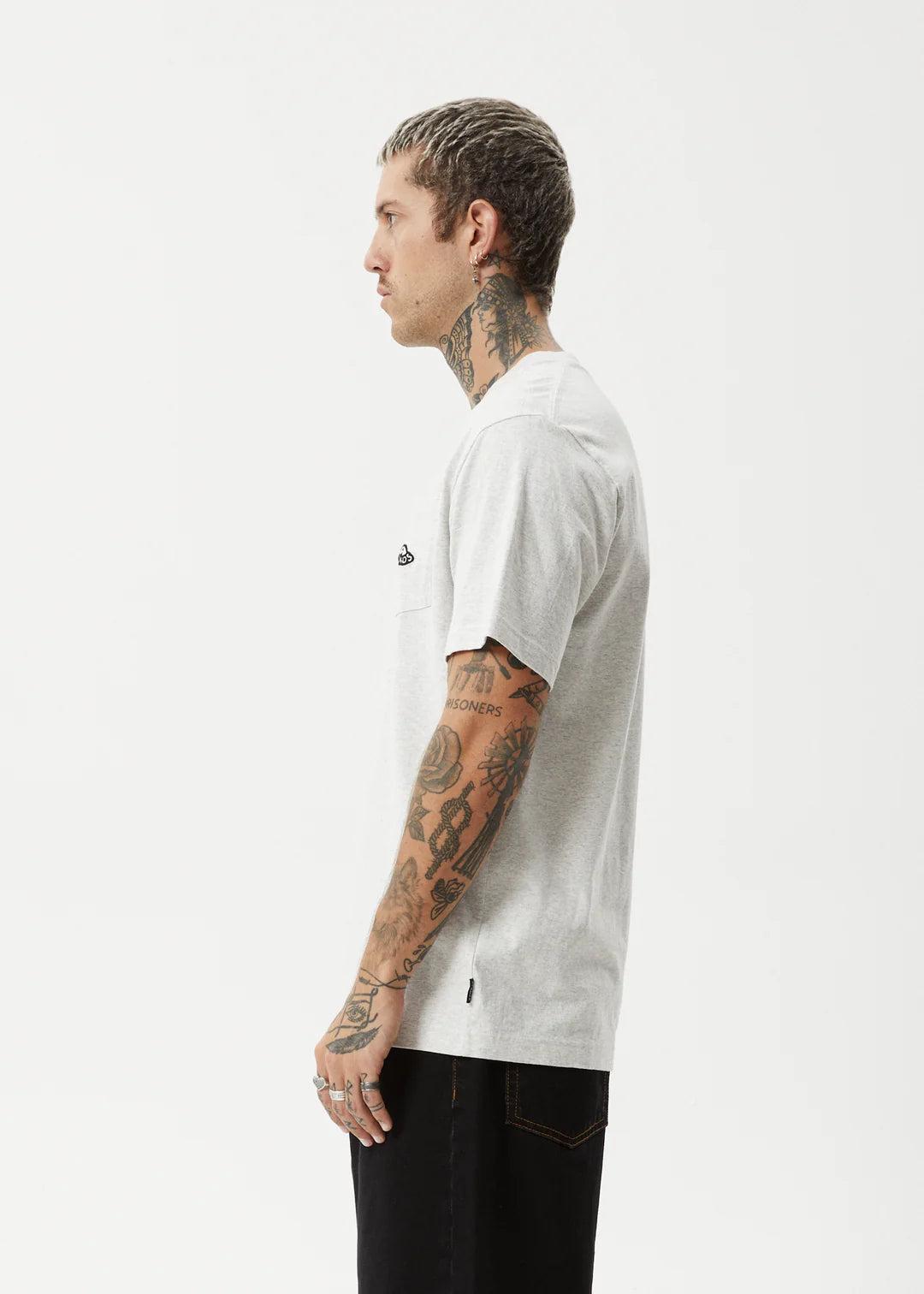 Afends Earthling Heavy Weight Boxy Fit Tee - Grey Marle