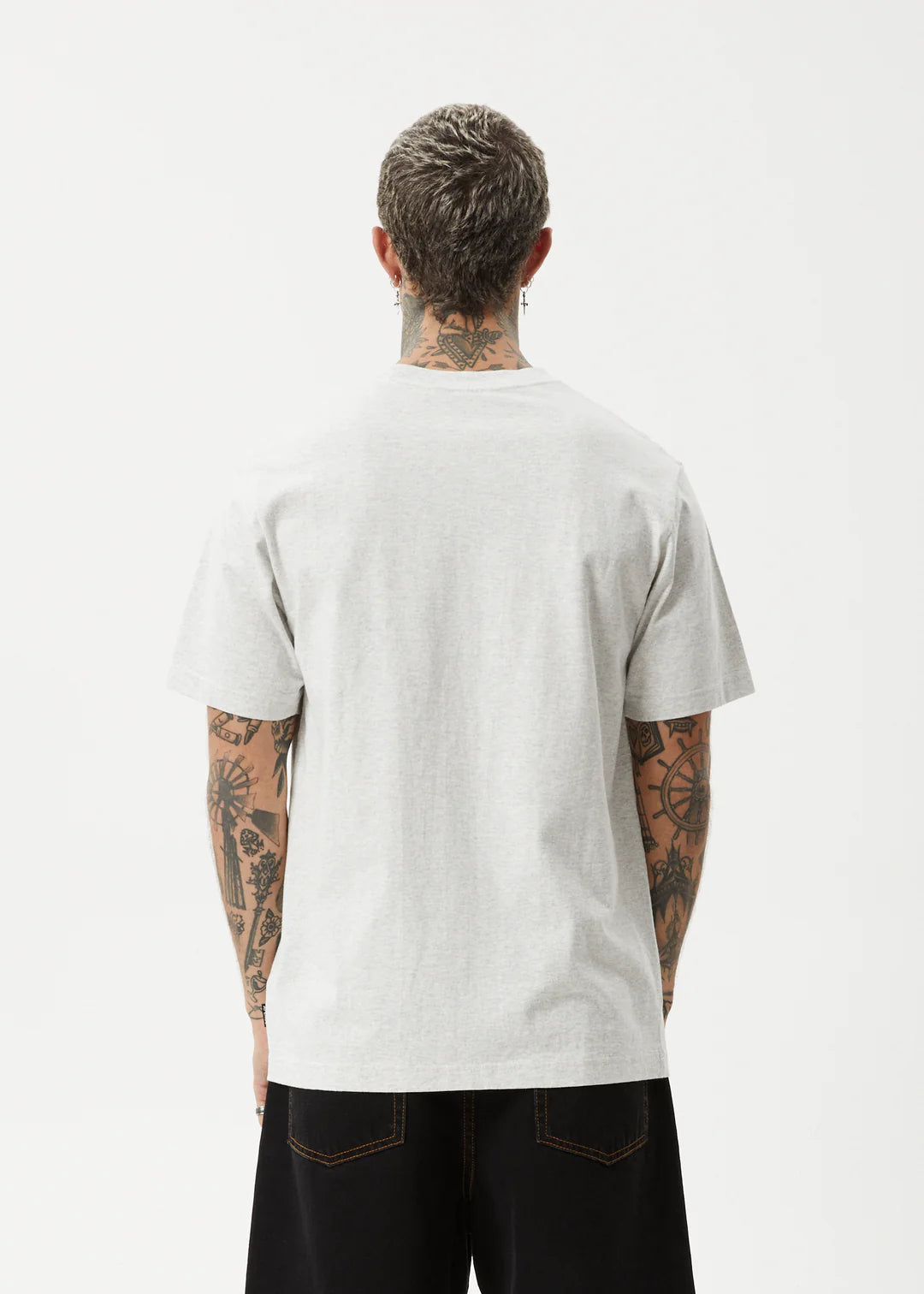 Afends Earthling Heavy Weight Boxy Fit Tee - Grey Marle