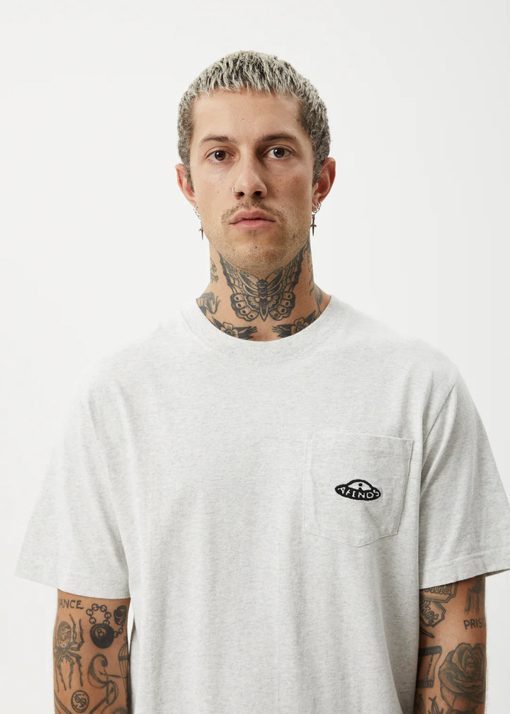 Afends Earthling Heavy Weight Boxy Fit Tee - Grey Marle