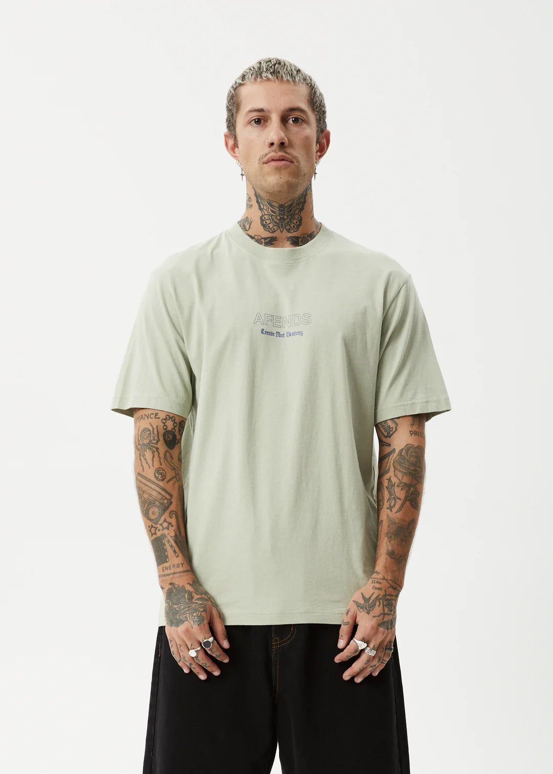 Afends Creator Retro Fit Tee - Eucalyptus