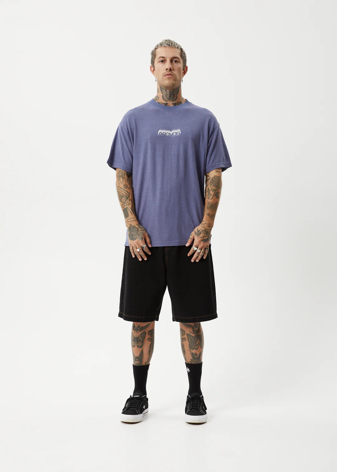 Afends Repeat Me Hemp Boxy Fit Tee - Marlin