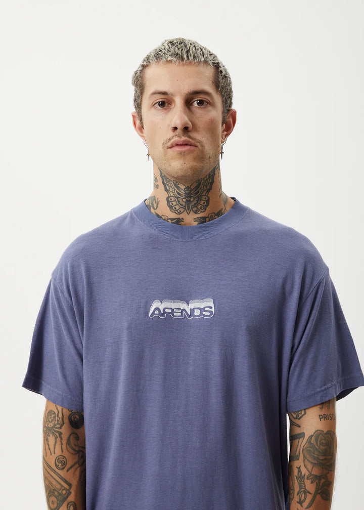 Afends Repeat Me Hemp Boxy Fit Tee - Marlin