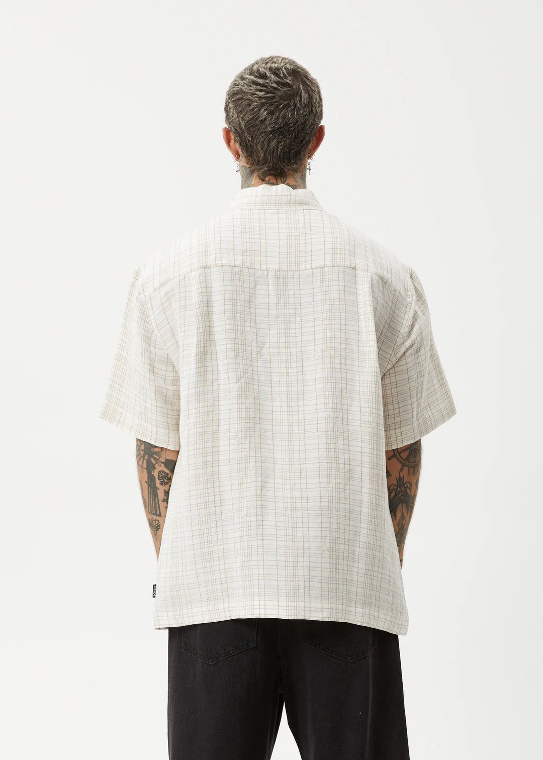 Afends Criss Cross Hemp Short Sleeve Shirt - Taupe